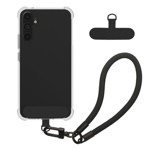 Etui Kwmobile z odpinanym paskiem na Samsung Galaxy A54 5G, przezroczyste/czarne, silikonowe, KWM000021UI001C