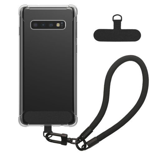 Etui Kwmobile z odpinanym paskiem na Samsung Galaxy S10, przezroczyste/czarne, silikonowe, KWM000021UJ001C