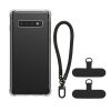 Etui Kwmobile z odpinanym paskiem na Samsung Galaxy S10, przezroczyste/czarne, silikonowe, KWM000021UJ001C