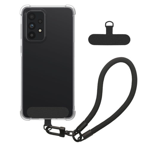 Etui Kwmobile z odpinanym paskiem na Samsung Galaxy A33 5G, przezroczyste/czarne, silikonowe, KWM000021UL001C
