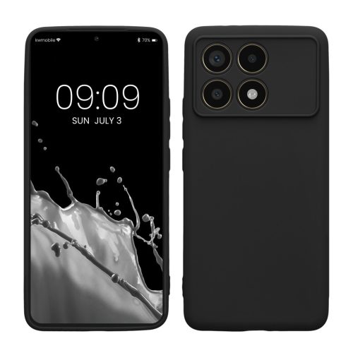 Etui Kwmobile do Poco F6 Pro, czarne, silikonowe, KWM000020PN001C