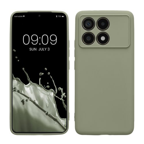 Etui Kwmobile do Poco F6 Pro, jasnozielone, silikonowe, KWM000020PN002C