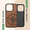 Etui Kwmobile do Apple iPhone 15 Pro, brązowe, drewno/silikon, KWM000020EI002C
