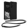 Etui Kwmobile ze smyczą do Samsung Galaxy A35, czarne, silikonowe, KWM000021TN001C