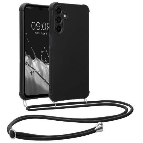 Etui Kwmobile ze smyczą do Samsung Galaxy A15 5G, czarne, silikonowe, KWM000021UN001C