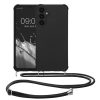 Etui Kwmobile ze smyczą do Samsung Galaxy A25, czarne, silikonowe, KWM000021UO001C