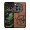 Etui Kwmobile do OnePlus 12, brązowe, drewno/silikon, KWM000022QB002C