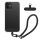 Etui Kwmobile z odpinanym sznurkiem do Apple iPhone 12, przezroczyste/czarne, silikonowe, KWM000022TN001C