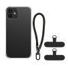 Etui Kwmobile z odpinanym sznurkiem do Apple iPhone 12, przezroczyste/czarne, silikonowe, KWM000022TN001C