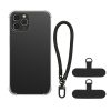Etui Kwmobile z odpinanym sznurkiem do Apple iPhone 12 Pro, przezroczyste/czarne, silikonowe, KWM000022TO001C