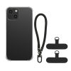 Etui Kwmobile z odpinanym sznurkiem do Apple iPhone 15, przezroczyste/czarne, silikonowe, KWM000022TP001C