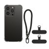 Etui Kwmobile z odpinanym sznurkiem do Apple iPhone 15 Pro, przezroczyste/czarne, silikonowe, KWM000022TQ001C