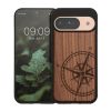 Etui Kwmobile do Google Pixel 9/Pixel 9 Pro, brązowe, drewno/silikon, KWM000020PT001C