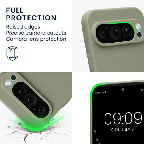 Etui Kwmobile do Google Pixel 9 Pro XL, jasnozielone, silikonowe, KWM000020PU007C