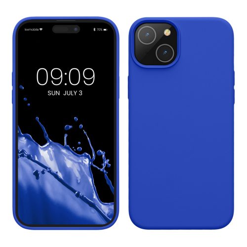Etui Kwmobile do Apple iPhone 15 Plus, niebieskie, silikonowe, KWM000020CB009C