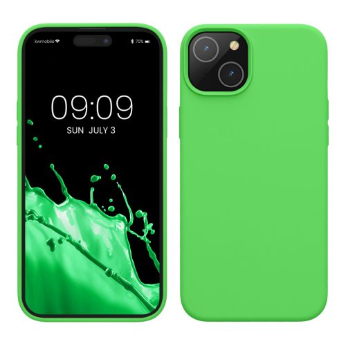 Etui Kwmobile do Apple iPhone 15 Plus, zielone, silikonowe, KWM000020CB010C