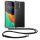 Etui Kwmobile ze smyczą do Motorola Moto G85, przezroczyste/czarne, silikonowe, KWM000022TS001C