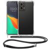 Etui Kwmobile ze smyczą do Motorola Moto G85, przezroczyste/czarne, silikonowe, KWM000022TS001C