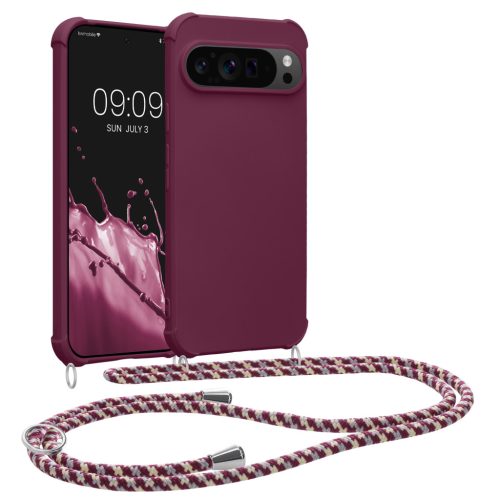 Etui Kwmobile ze smyczą do Google Pixel 9 Pro XL, fioletowe, silikonowe, KWM000020PZ004C