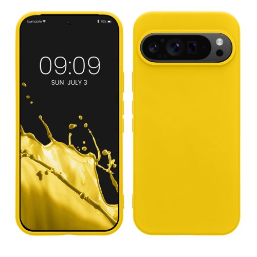 Etui Kwmobile do Google Pixel 9/Pixel 9 Pro, żółte, silikonowe, KWM000020QA003C