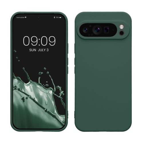 Etui Kwmobile do Google Pixel 9 Pro XL, ciemnozielone, silikonowe, KWM000020QB002C