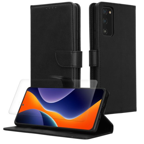 Zestaw etui i folii ochronnych Kwmobile do Samsung Galaxy S20 FE, czarny, skóra ekologiczna/silikon, KWM000021UU001C