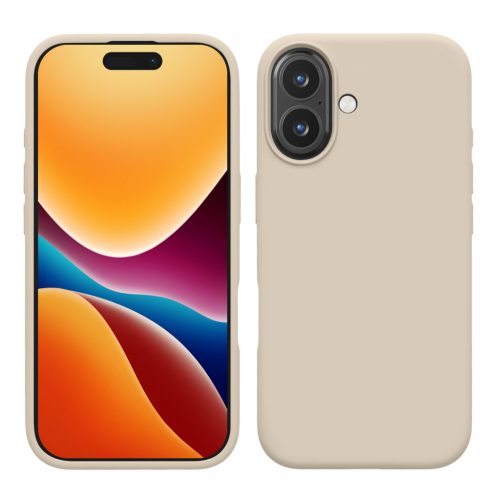 Etui Kwmobile do Apple iPhone 16, kremowe, silikonowe, KWM000022TU010C