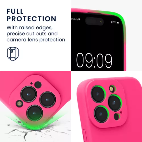 Etui Kwmobile do Apple iPhone 16 Pro, różowe, silikonowe, KWM000022TZ001C