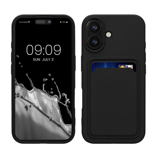 Etui Kwmobile do Apple iPhone 16, czarne, silikonowe, KWM000022UF001C
