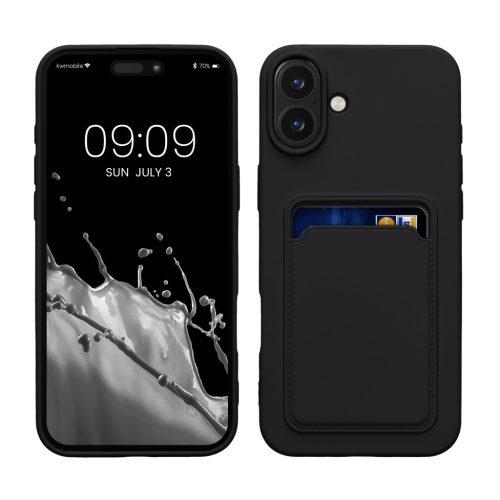 Etui Kwmobile do Apple iPhone 16 Plus, czarne, silikonowe, KWM000022UG001C