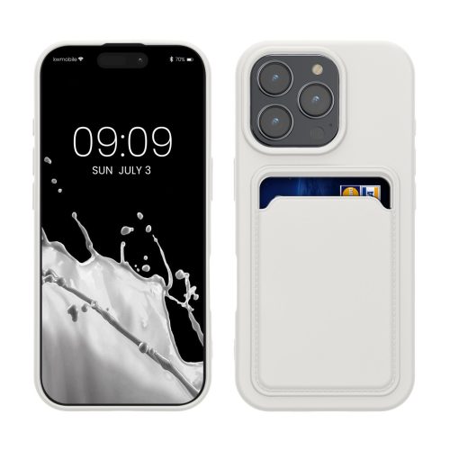 Etui Kwmobile do Apple iPhone 16 Pro, białe, silikonowe, KWM000022UH005C