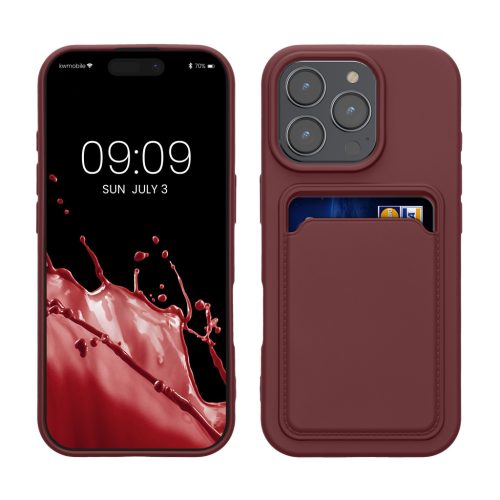 Etui Kwmobile do Apple iPhone 16 Pro, ciemnoczerwone, silikonowe, KWM000022UH006C