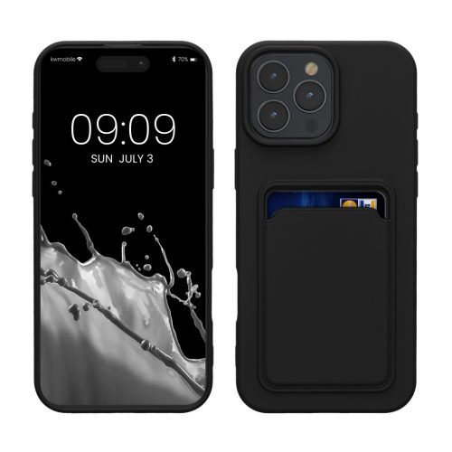 Etui Kwmobile do Apple iPhone 16 Pro Max, czarne, silikonowe, KWM000022UI001C