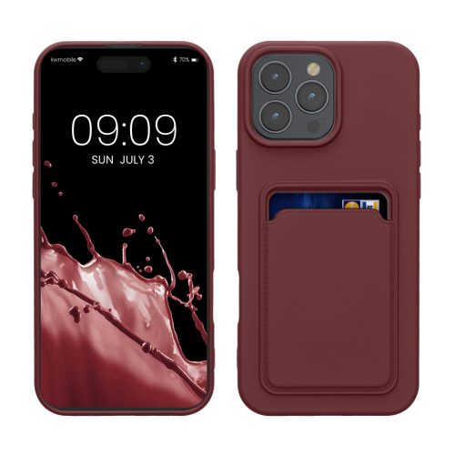 Etui Kwmobile do Apple iPhone 16 Pro Max, ciemnoczerwone, silikonowe, KWM000022UI006C