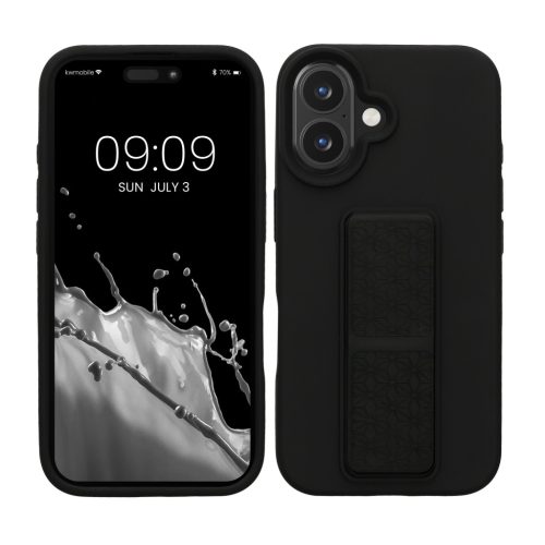 Etui Kwmobile do Apple iPhone 16, czarne, silikonowe, KWM000022UM003C