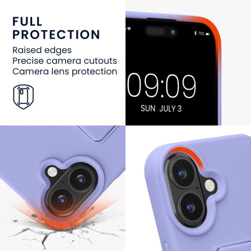 Etui Kwmobile do Apple iPhone 16, niebieskie, silikonowe, KWM000022UM004C