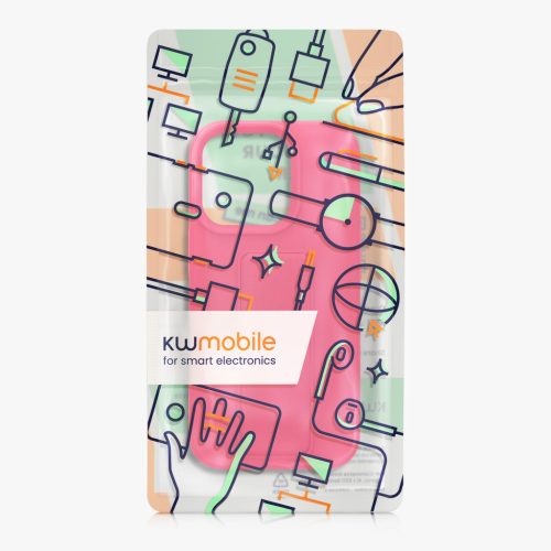 Etui Kwmobile do Apple iPhone 16 Pro, różowe, silikonowe, KWM000022UN001C