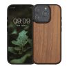 Etui Kwmobile do Apple iPhone 16 Pro, brązowe, drewno/silikon, KWM000022UQ001C
