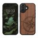 Etui Kwmobile do Apple iPhone 16, brązowe, drewno/silikon, KWM000022US001C