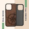 Etui Kwmobile do Apple iPhone 16 Pro Max, brązowe, drewno/silikon, KWM000022UU001C
