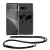 Etui Kwmobile ze smyczą do Google Pixel 8a, przezroczyste/czarne, silikonowe, KWM000020KX004C