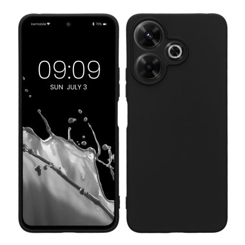 Etui Kwmobile do Poco F6 Pro, czarne, silikonowe, KWM000020QF001C