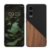 Etui Kwmobile do OnePlus Nord CE4 Lite, Brązowy/Czarny, Drewno/Silikon, KWM000022UX001C