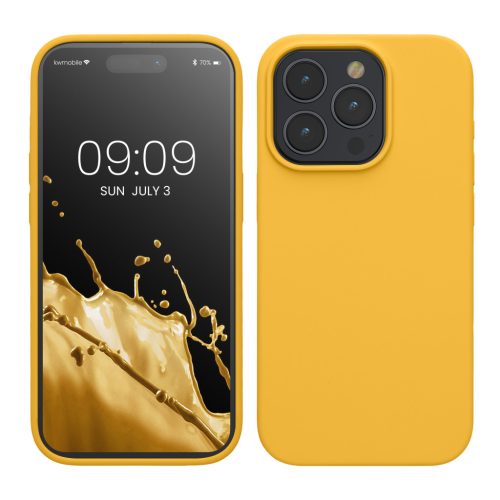 Etui Kwmobile do Apple iPhone 15 Pro, żółte, silikonowe, KWM000020CC042C