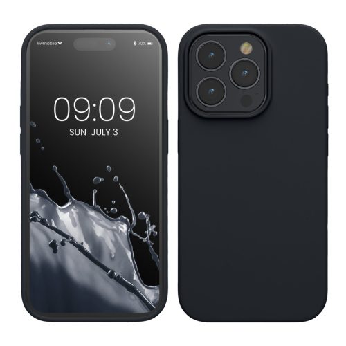 Etui Kwmobile do Apple iPhone 15 Pro, ciemnoniebieskie, silikonowe, KWM000020CC045C