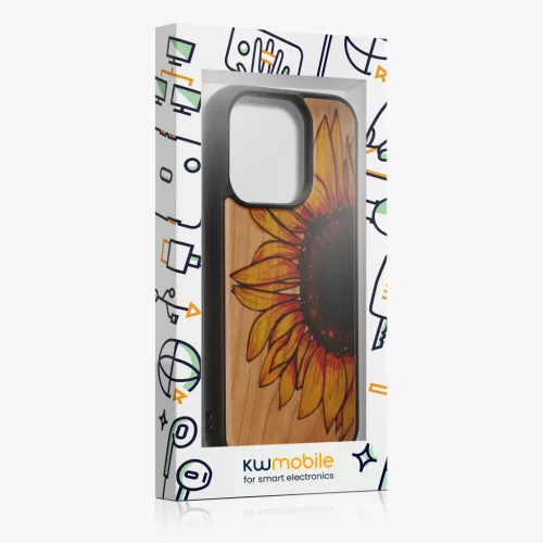 Etui Kwmobile do Apple iPhone 15 Pro, wielokolorowe, drewno/silikon, KWM000020EI004C