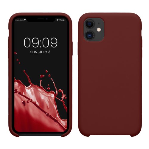 Etui Kwmobile do Apple iPhone 11, ciemnoczerwone, silikonowe, KWM000010EY113C