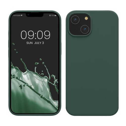 Etui Kwmobile do Apple iPhone 14, ciemnozielone, silikonowe, KWM000016NI050C