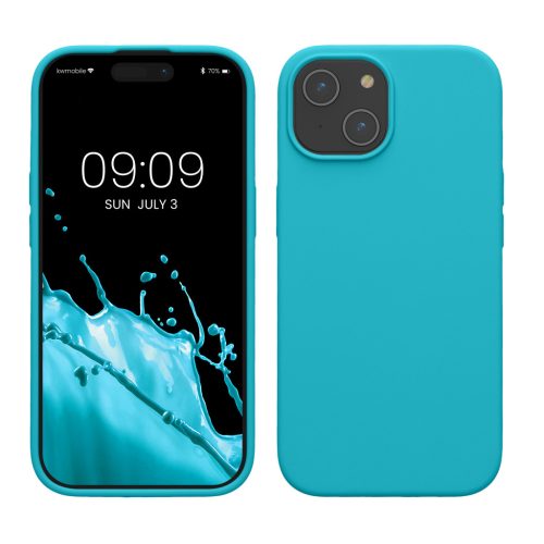 Etui Kwmobile do Apple iPhone 15, jasnoniebieskie, silikonowe, KWM000020CA016C