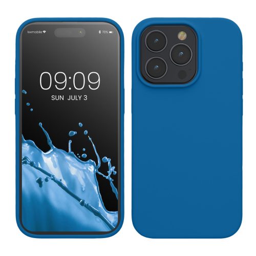 Etui Kwmobile do Apple iPhone 15 Pro, niebieskie, silikonowe, KWM000020CC046C